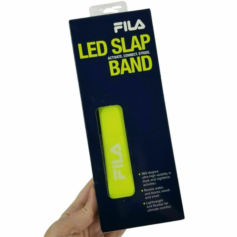 FILA LED Slap Band High Visibility Dusk & Night Resists Water Blocks Sweat & BO